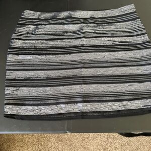 Striped Black and Gray Women's Skirt